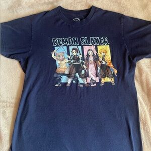 Demon Slayer Navy Blue Graphic Anime T-Shirt
